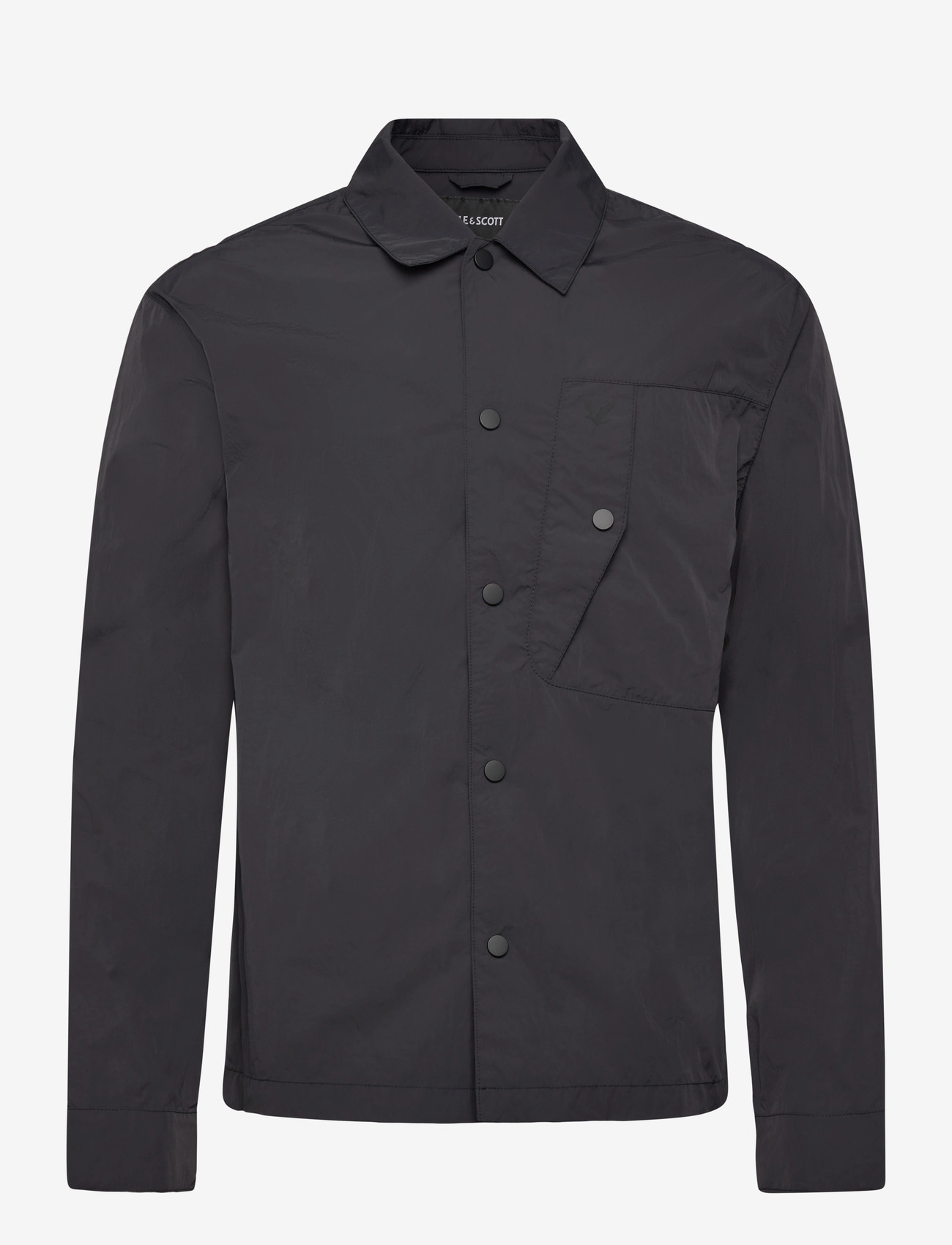 Lyle & Scott - Crinkle Nylon Overshirt - pealissärgid - x002 black ice - 1