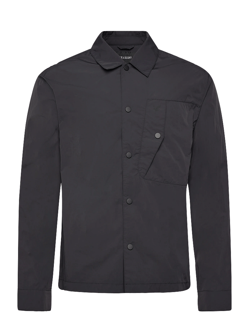 Lyle & Scott - Crinkle Nylon Overshirt - pealissärgid - x002 black ice - 1