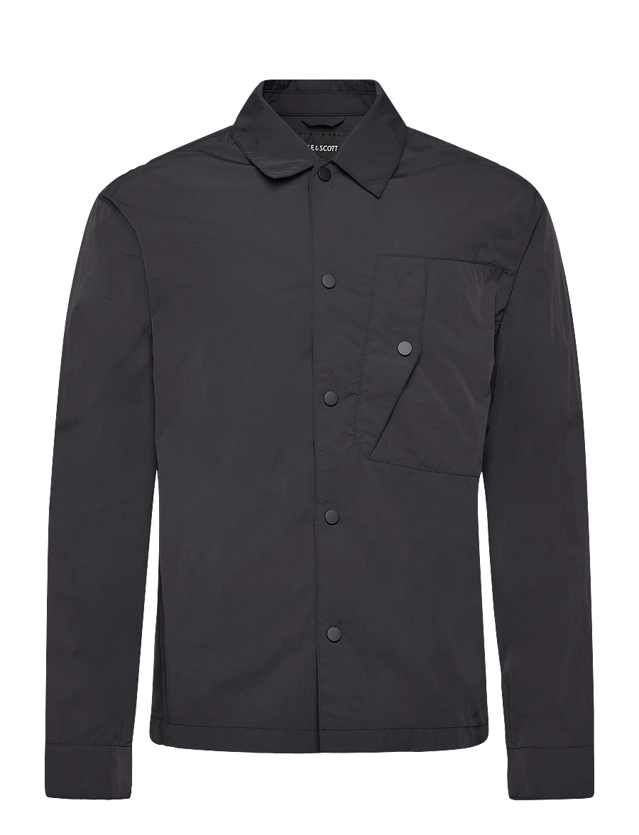 Lyle & Scott - Crinkle Nylon Overshirt - overshirts - x002 black ice - 1