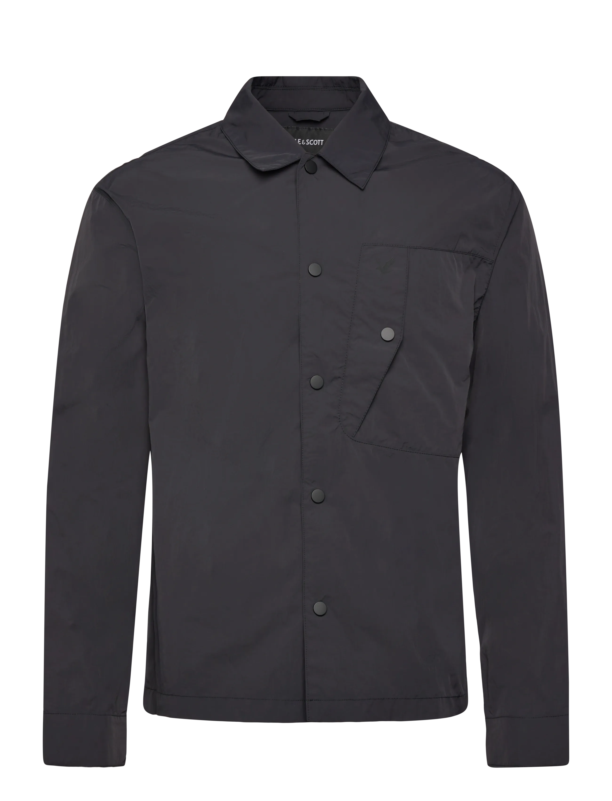 Lyle & Scott Crinkle Nylon Overshirt - Overshirts - X002 BLACK ICE / black