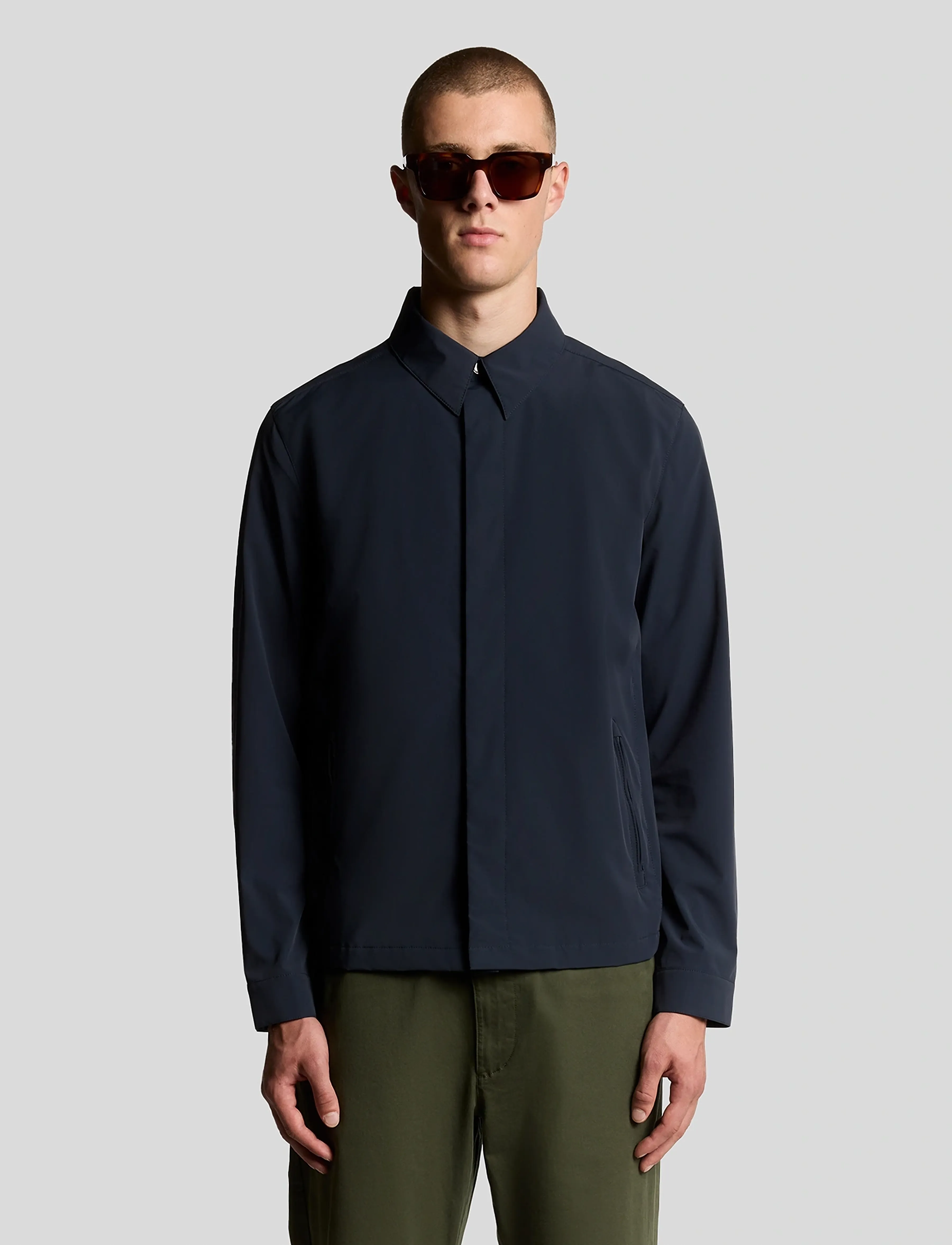 Lyle & Scott Zip Through Nylon Overshirt, XXL, Jackets, Marineblau - Light Männerswear