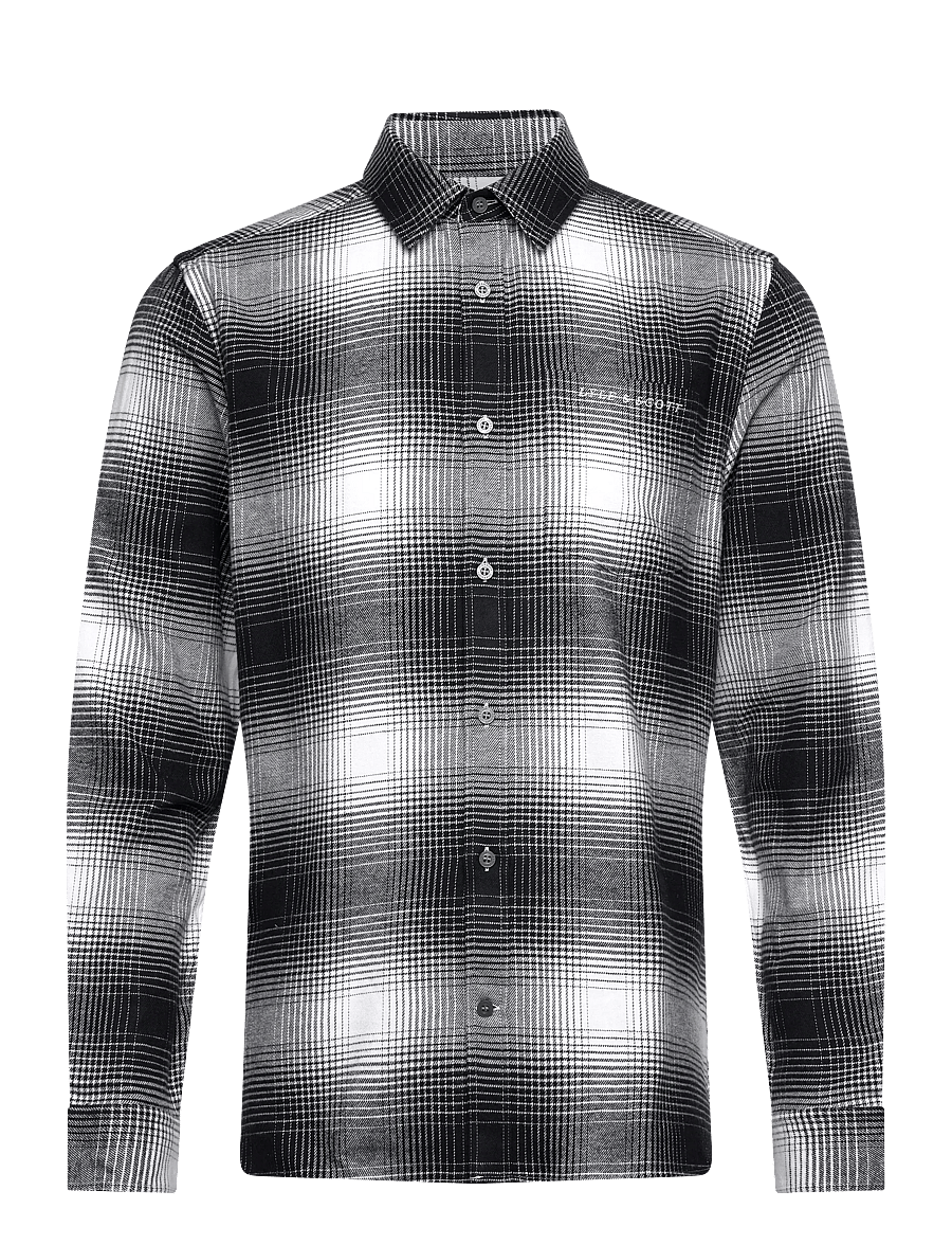 Lyle & Scott - Ombre Check Flannel Shirt - karierte hemden - night sky/ white - 1
