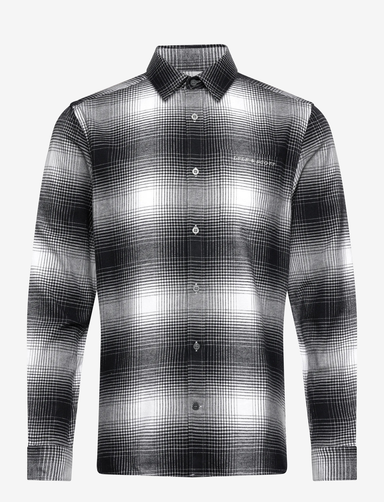 Lyle & Scott - Ombre Check Flannel Shirt - karierte hemden - x964 night sky/ white - 1