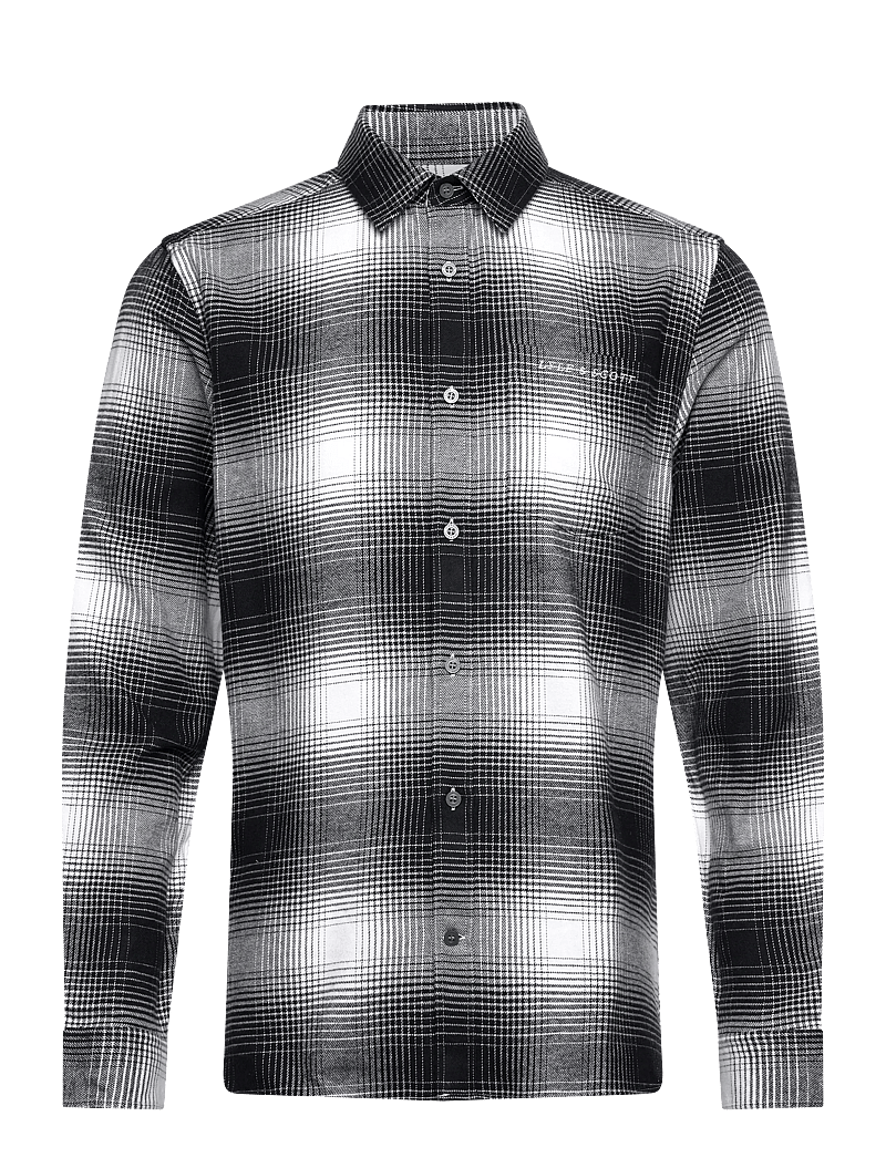 Lyle & Scott - Ombre Check Flannel Shirt - checkered shirts - x964 night sky/ white - 1