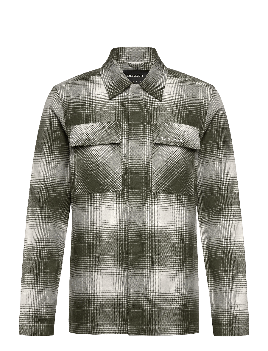 Lyle & Scott - Ombre Check Overshirt - overshirts - x968 deep depths/ dropcloth - 1