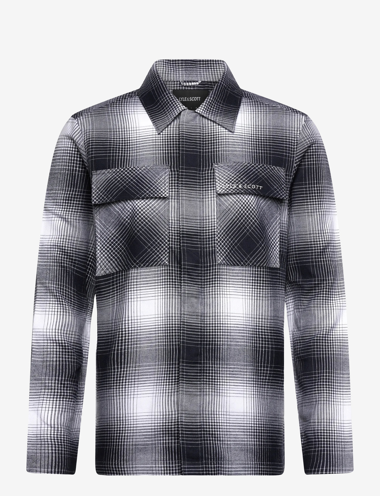 Lyle & Scott - Ombre Check Overshirt - overshirts - x964 night sky/ white - 1