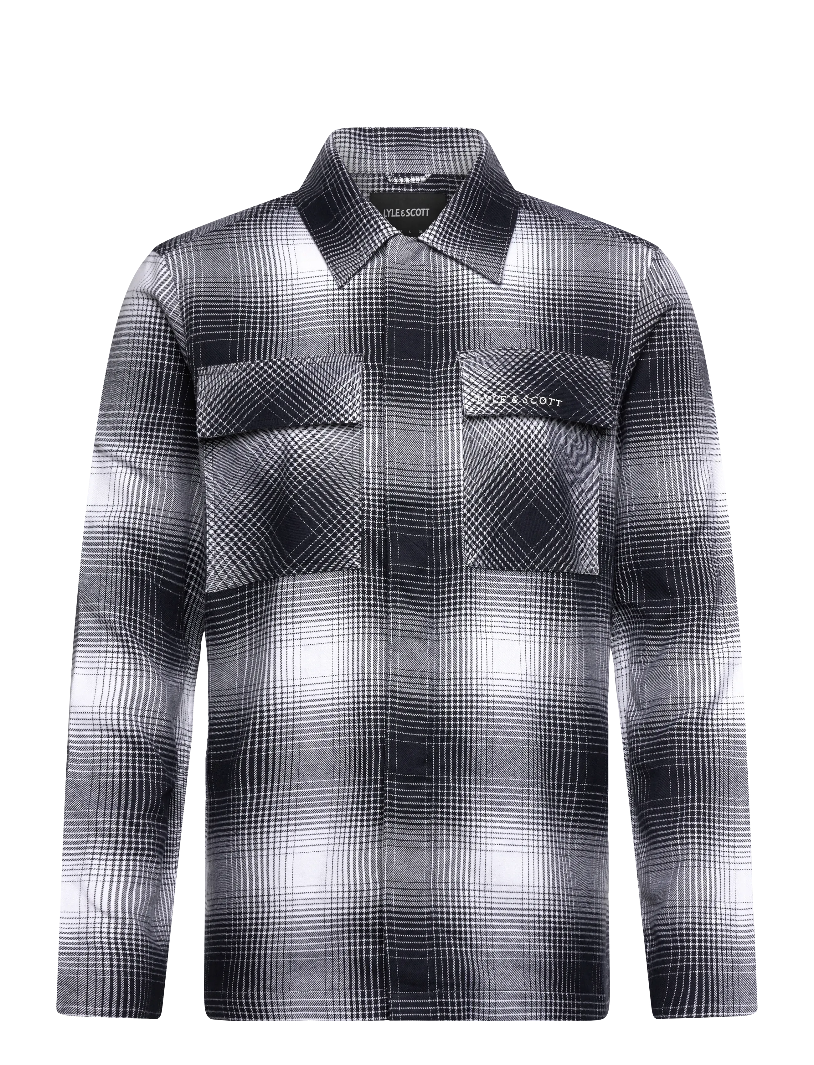 Lyle & Scott Ombre Check Overshirt - Overshirts - X964 NIGHT SKY/ WHITE / grey