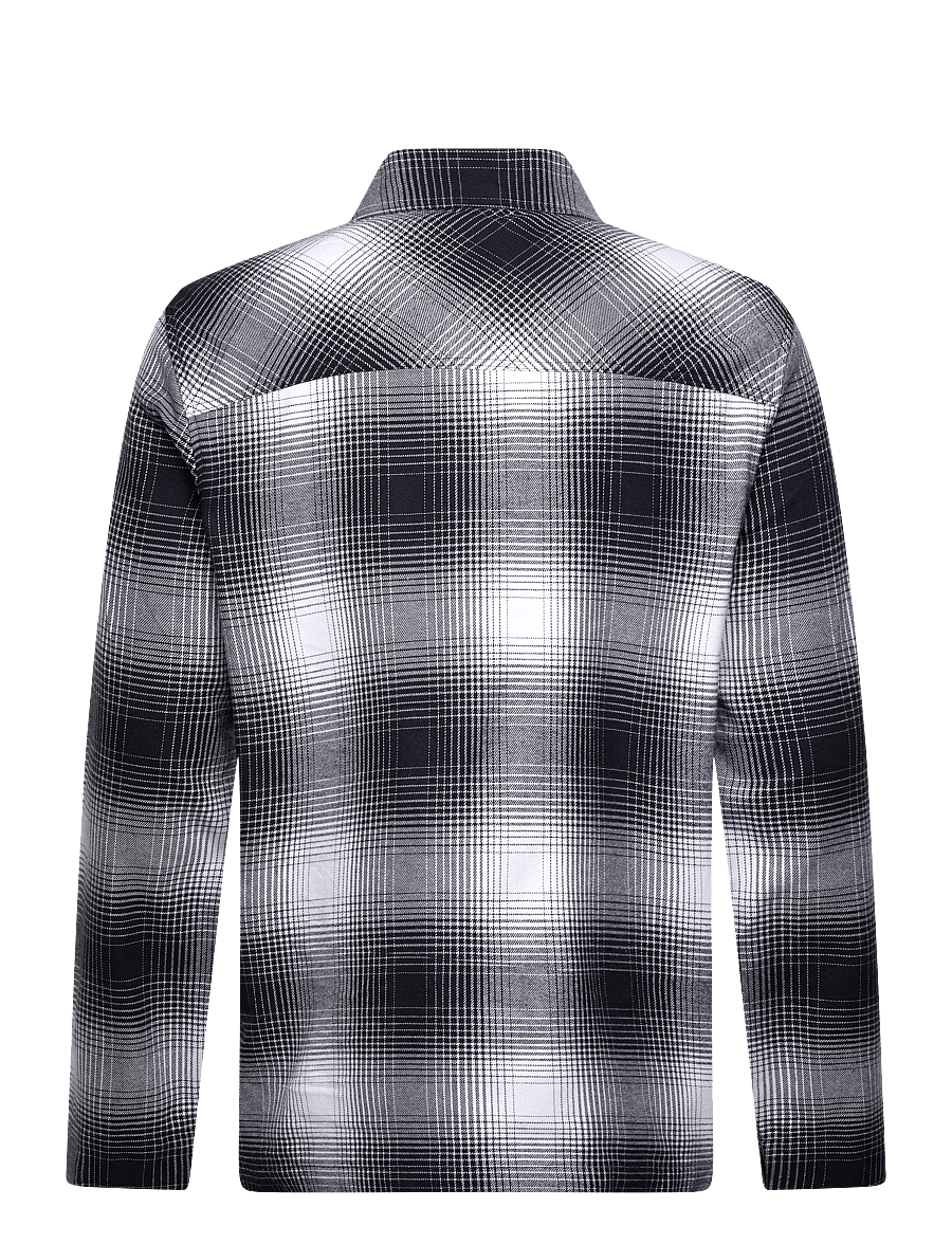 Lyle & Scott - Ombre Check Overshirt - marškininiai švarkai - x964 night sky/ white - 2