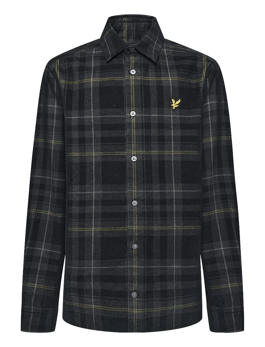 Lyle & Scott - Tartan Corduroy Shirt - fløjlsskjorter - jet black - 0