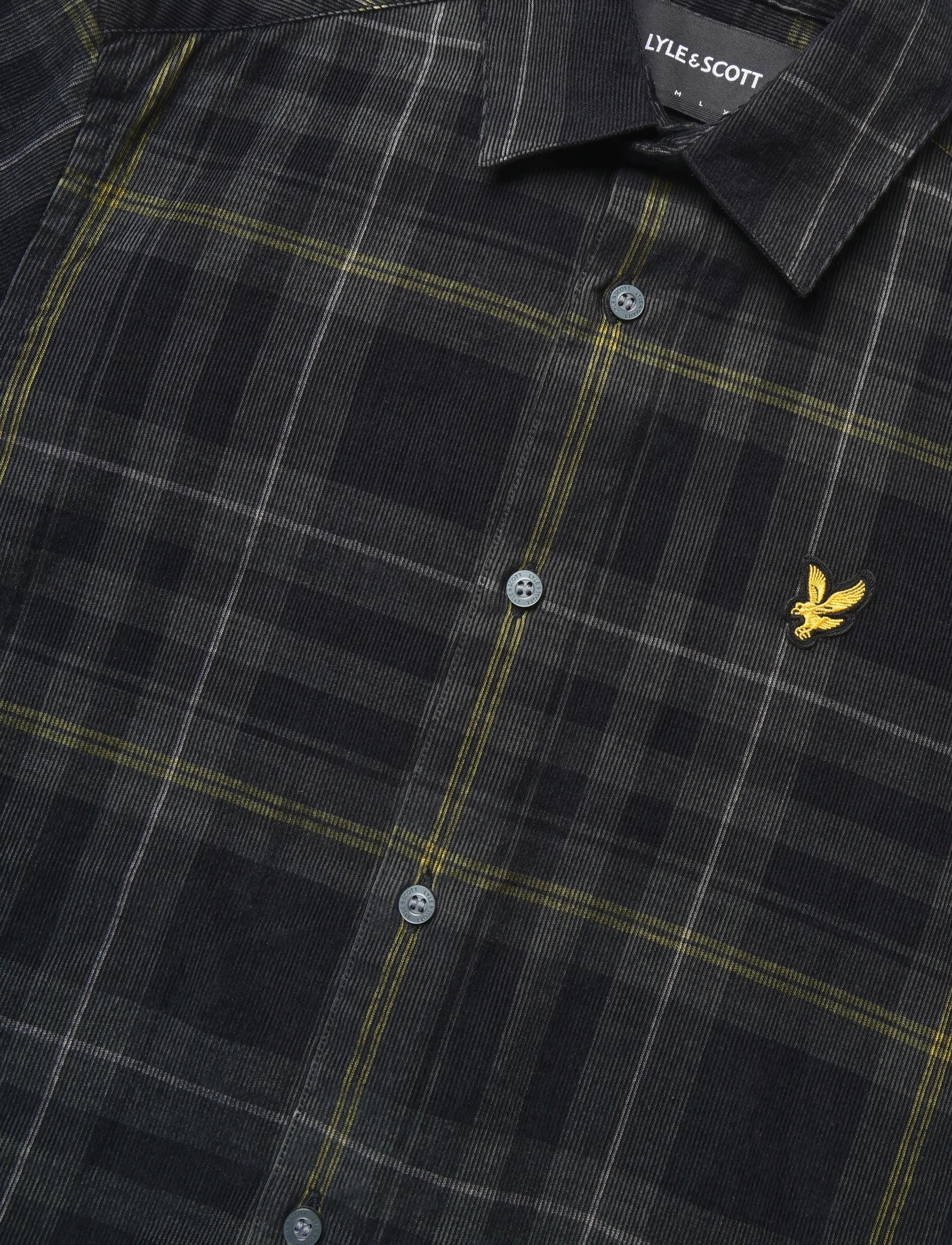 Lyle & Scott - Tartan Corduroy Shirt - fløjlsskjorter - jet black - 2