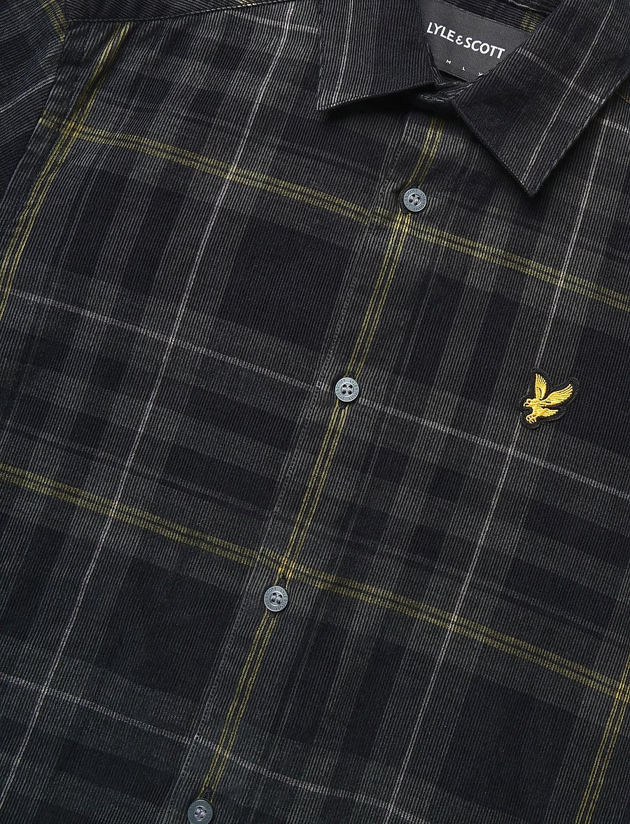 Lyle & Scott - Tartan Corduroy Shirt - fløjlsskjorter - jet black - 2