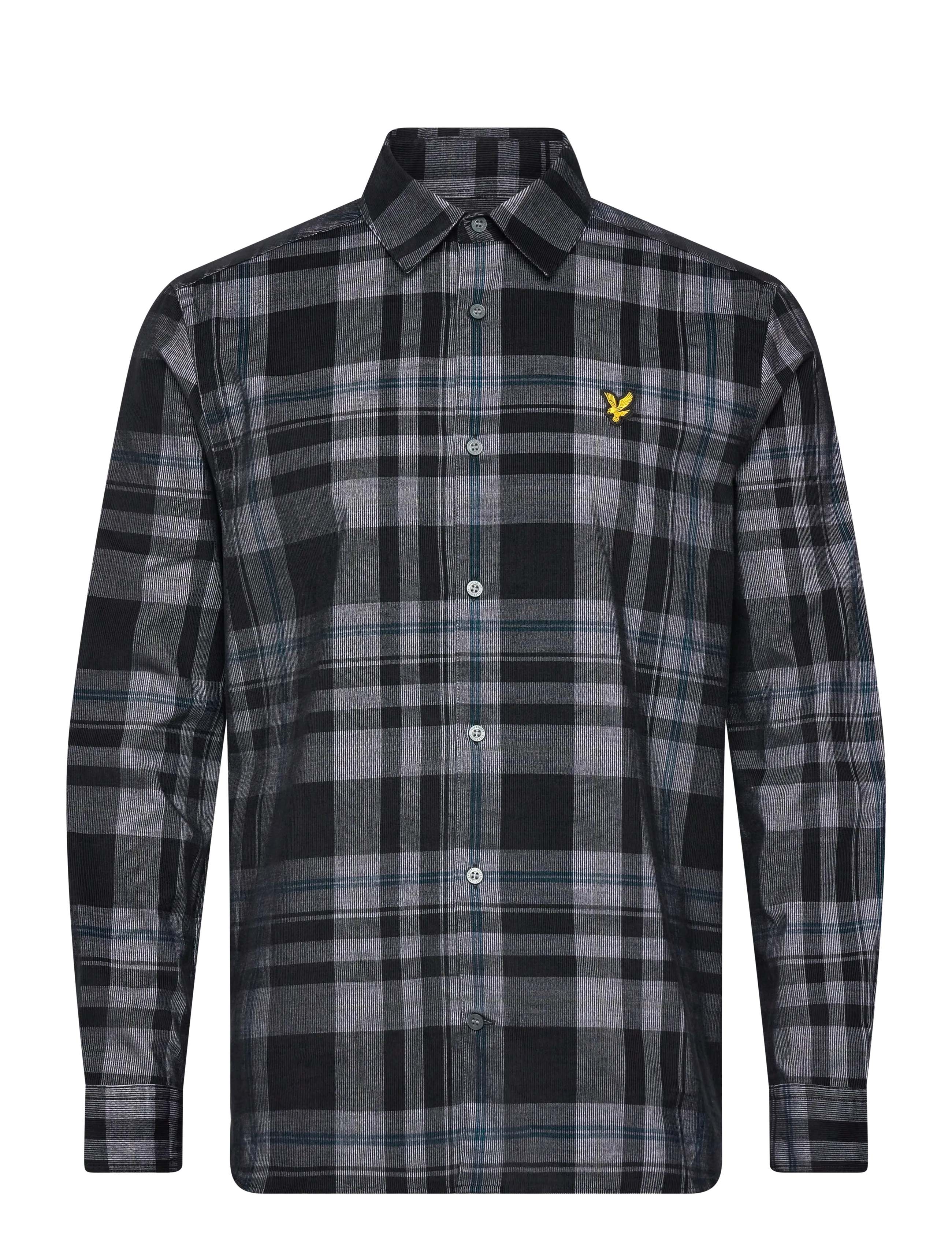 LYLE & SCOTT Tartan Kordsamt Shirt Schwarz - XS - Herren