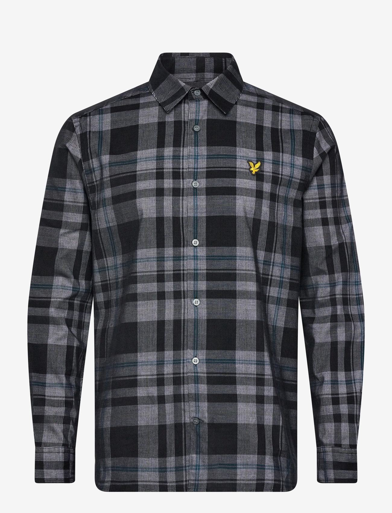 Lyle & Scott - Tartan Corduroy Shirt - velvet särgid - w189 jet black/ white - 1