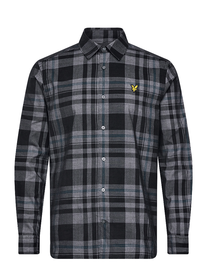 Lyle & Scott - Tartan Corduroy Shirt - velvet särgid - w189 jet black/ white - 1