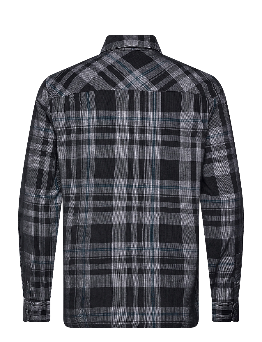 Lyle & Scott - Tartan Corduroy Shirt - kordfløyelsskjorter - w189 jet black/ white - 2
