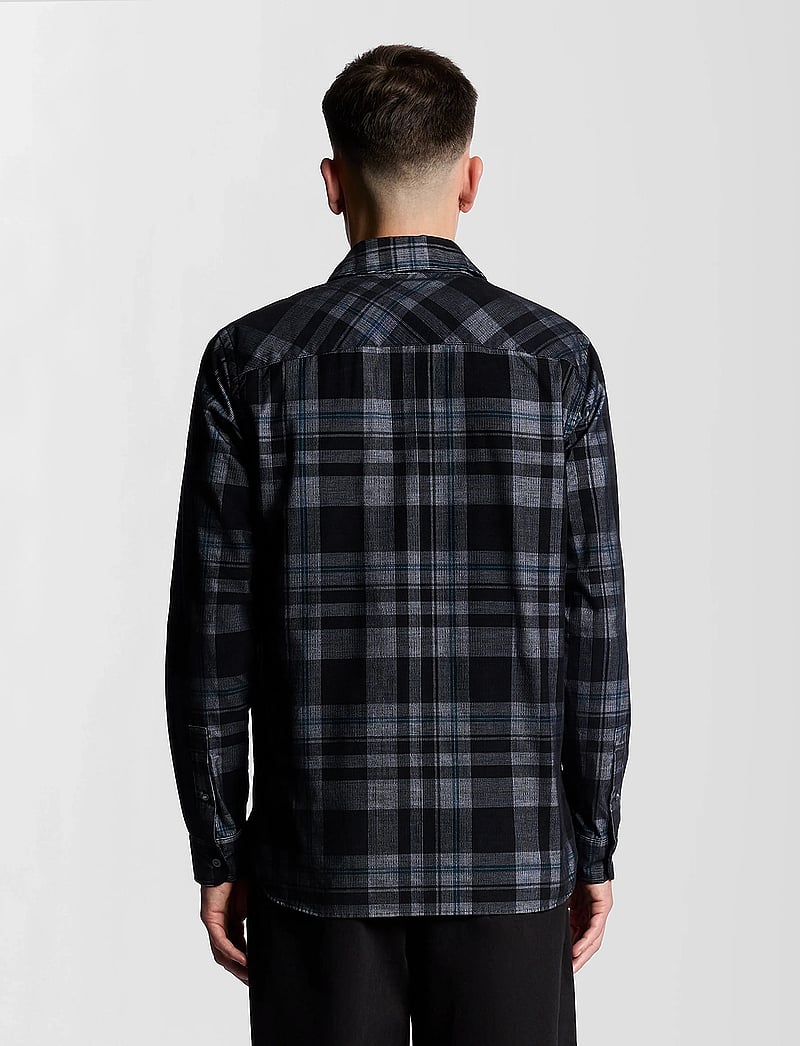 Lyle & Scott - Tartan Corduroy Shirt - velvet särgid - w189 jet black/ white - 3