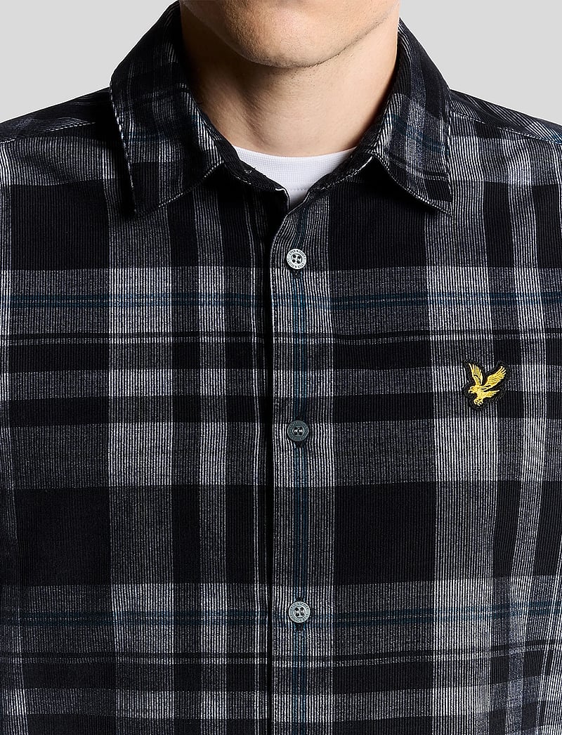 Lyle & Scott - Tartan Corduroy Shirt - velvet särgid - w189 jet black/ white - 5