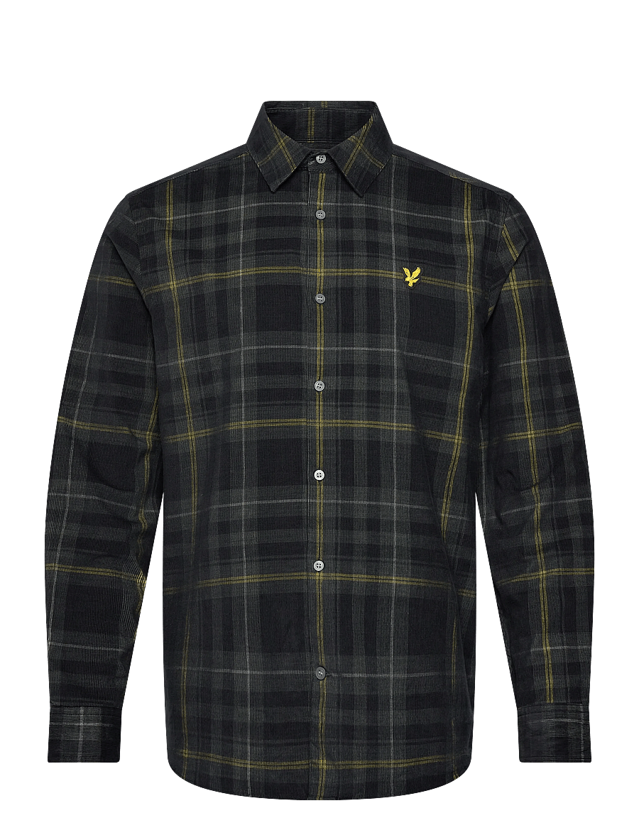 Lyle & Scott - Tartan Corduroy Shirt - ternede skjorter - z865 jet black - 1