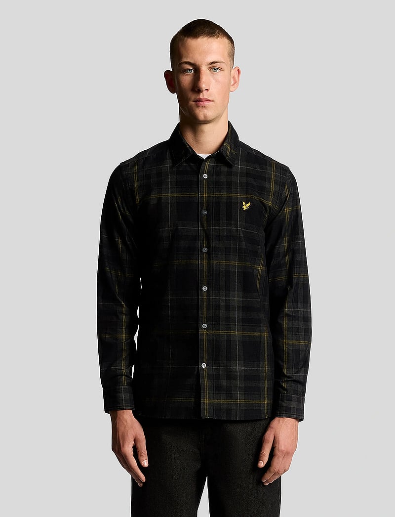 Lyle & Scott - Tartan Corduroy Shirt - fløjlsskjorter - z865 jet black - 0