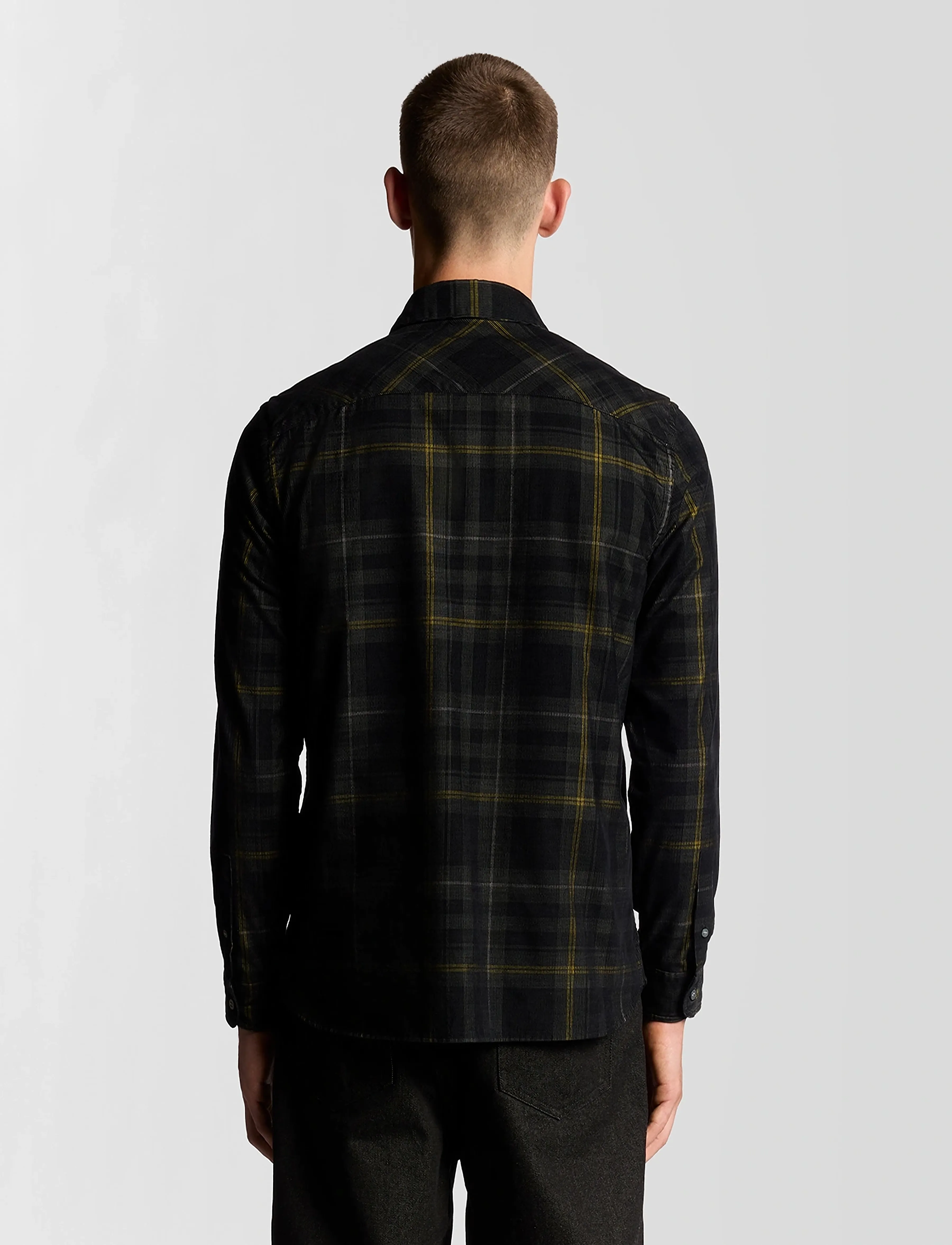 Lyle & Scott - Tartan Corduroy Shirt - ternede skjorter - z865 jet black - 3