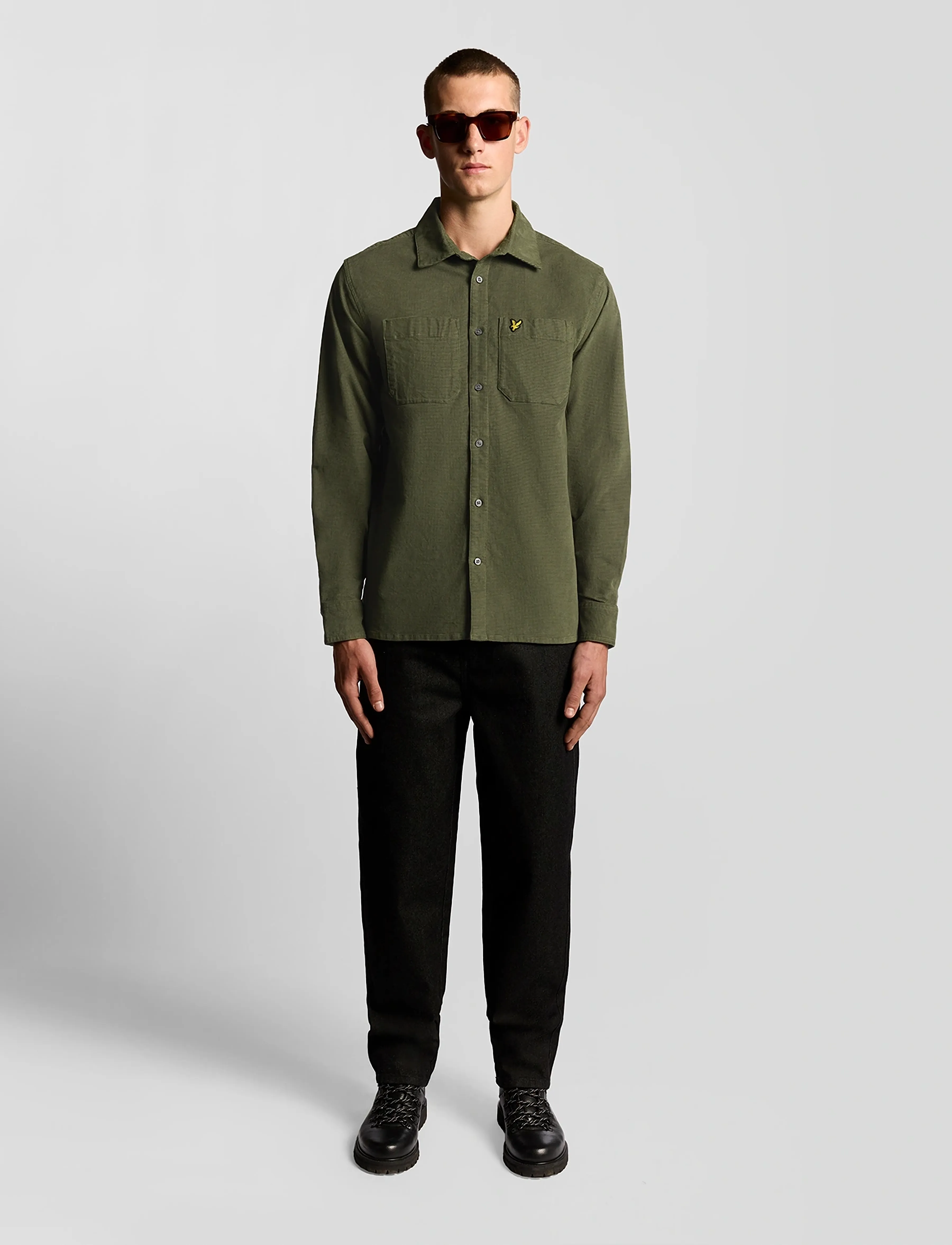 Lyle & Scott - Corduroy Shirt - manchesterskjortor - x848 deep depths - 4