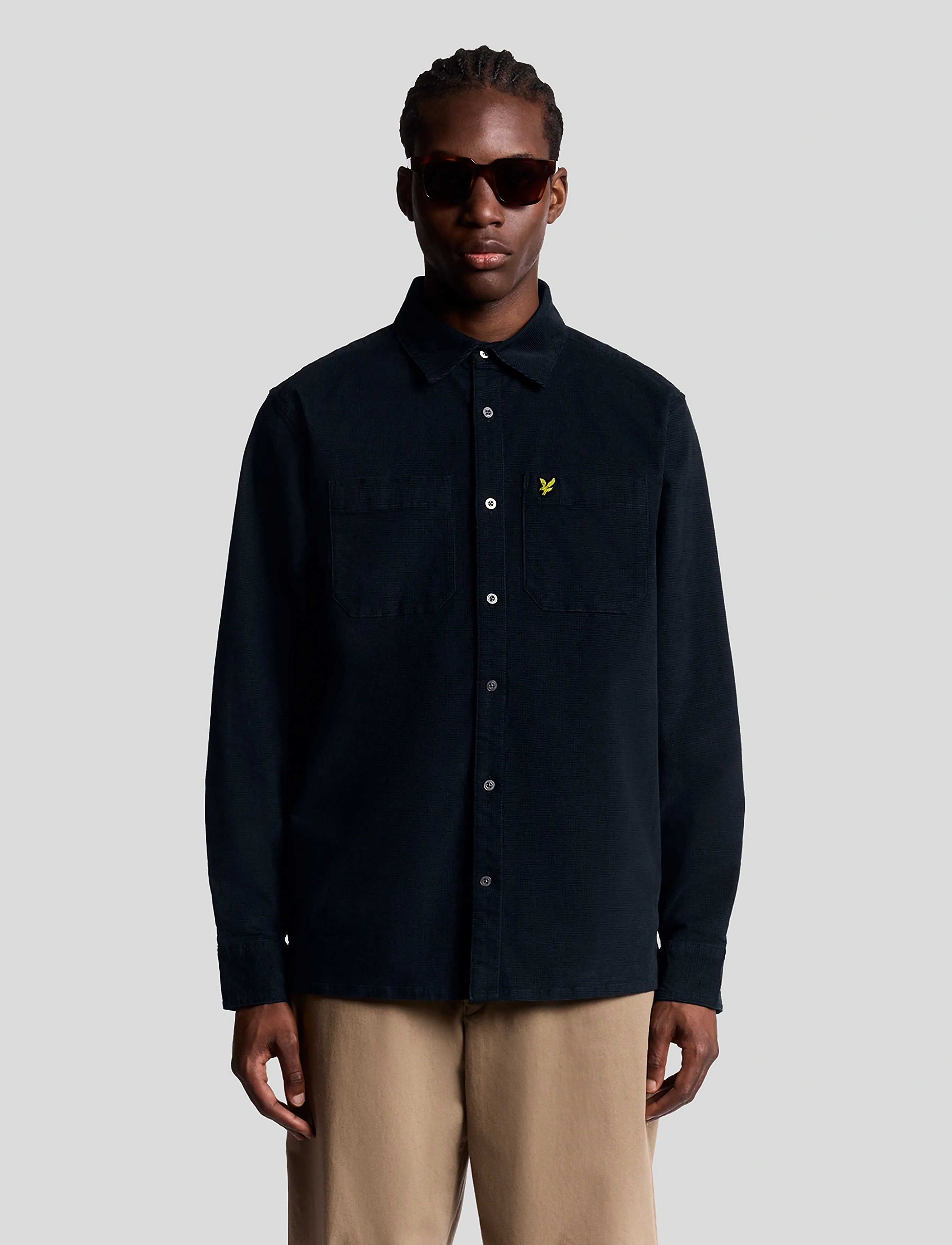 Lyle & Scott Corduroy Shirt, Mænd, Corduroy Skjorte, Navy, Str: XL