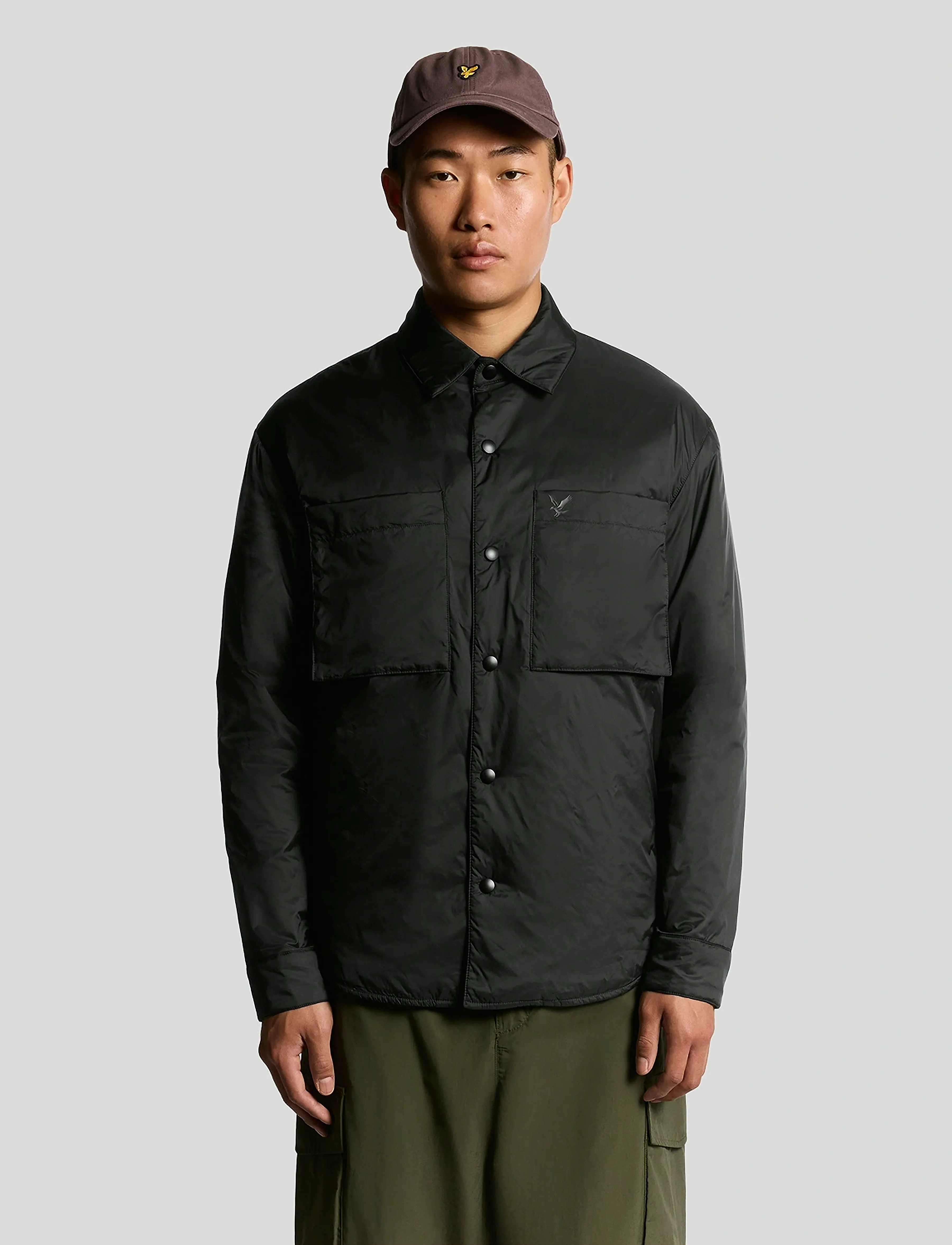 Lyle & Scott Insulated Overshirt, M, Oberteile, Schwarz - Overshirts, Männerswear