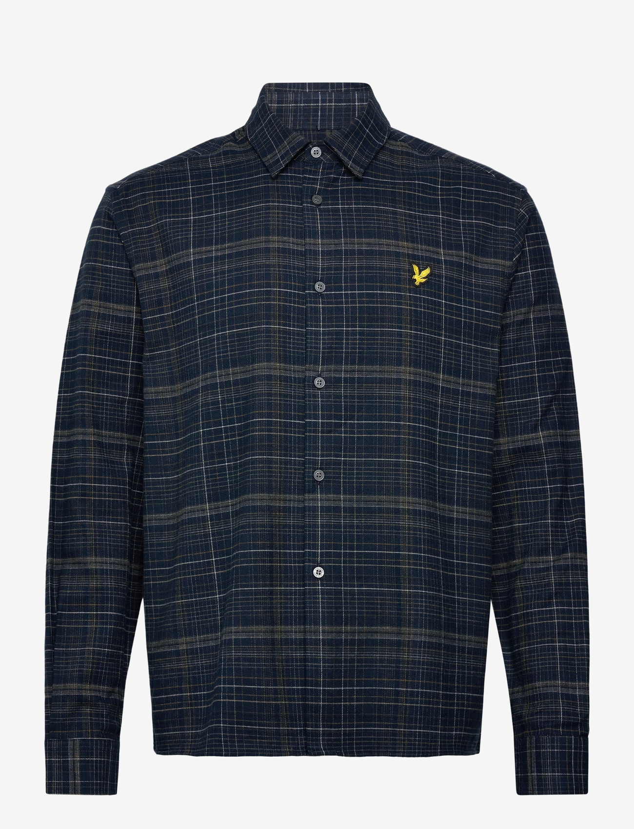 Lyle & Scott - Checked Flannel Shirt - flannel-skjorter - y060 dark navy/ tree green - 1