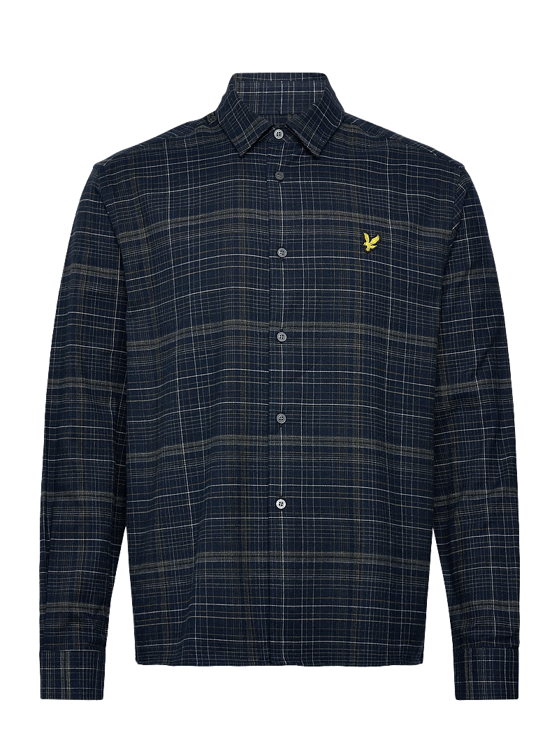 Lyle & Scott - Checked Flannel Shirt - flannel-skjorter - y060 dark navy/ tree green - 1