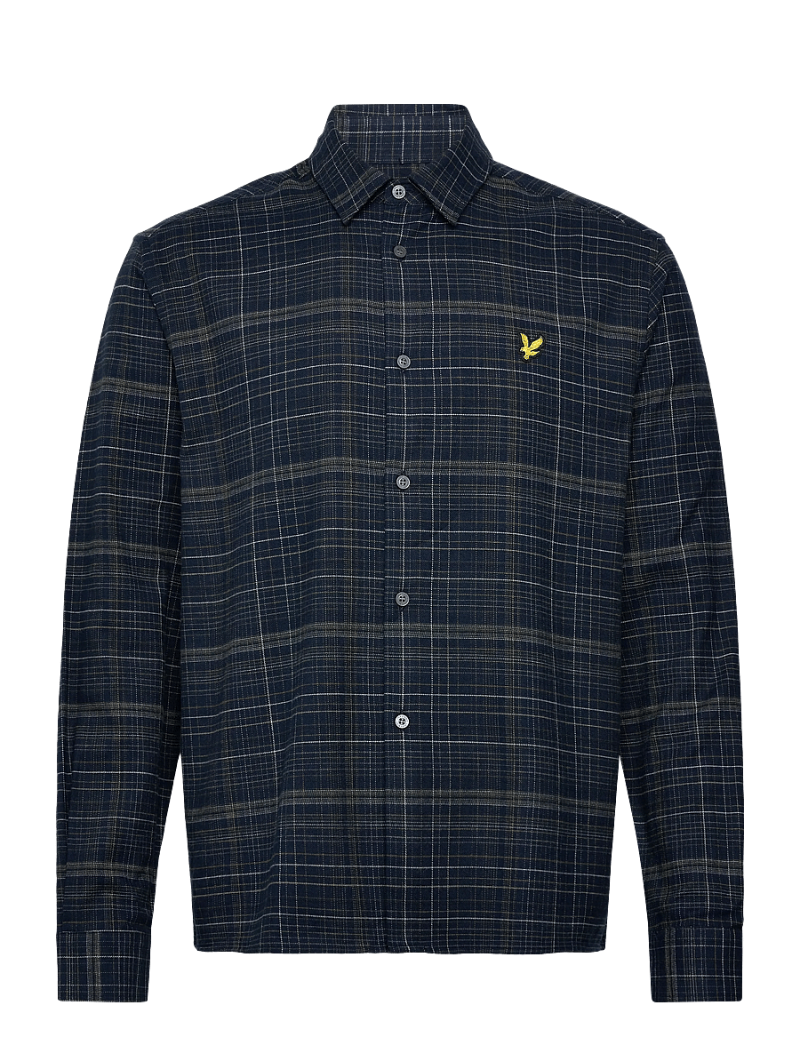 Lyle & Scott - Checked Flannel Shirt - flannel skyrtur - y060 dark navy/ tree green - 1