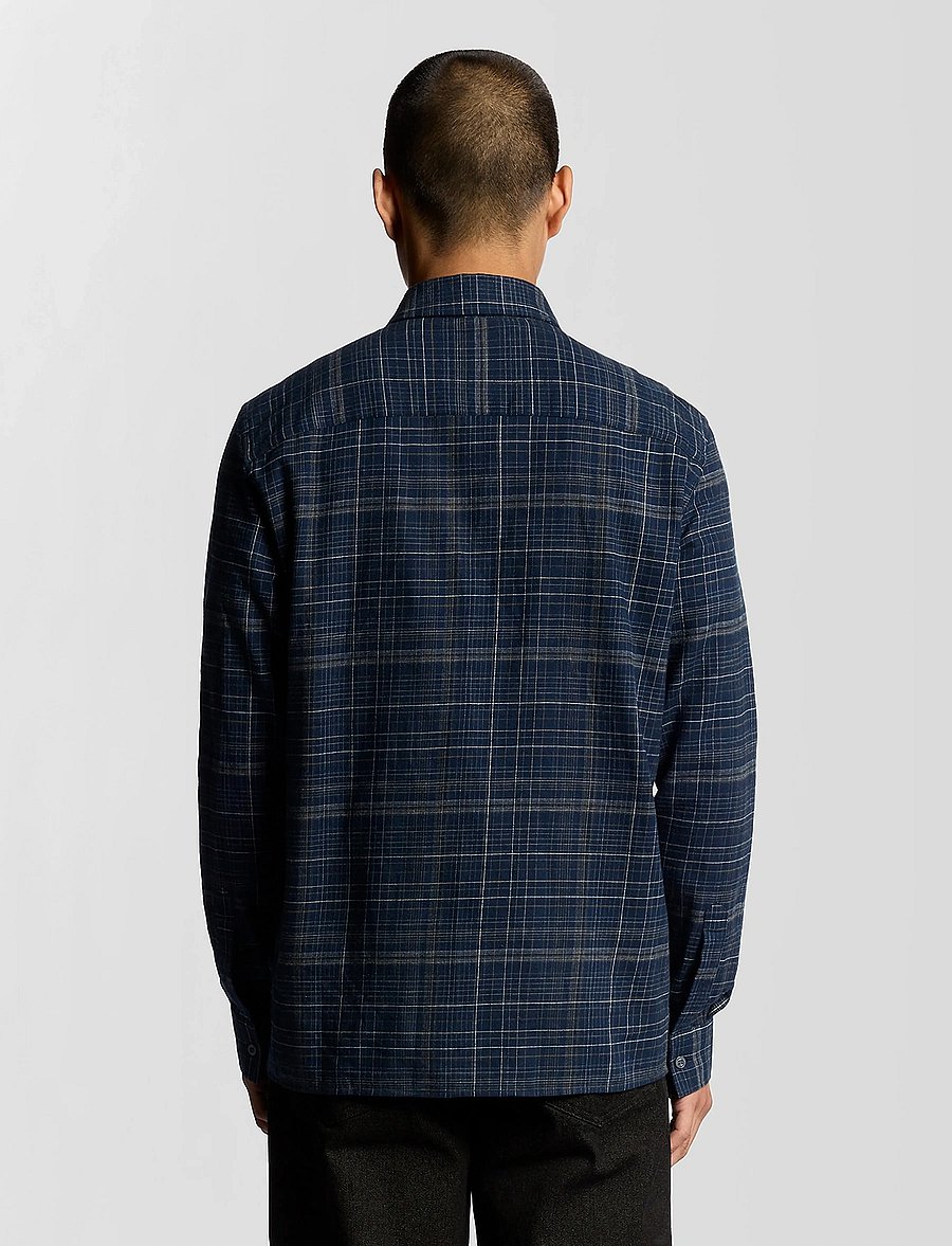 Lyle & Scott - Checked Flannel Shirt - flannel skyrtur - y060 dark navy/ tree green - 3
