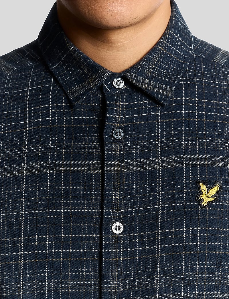 Lyle & Scott - Checked Flannel Shirt - flannel-skjorter - y060 dark navy/ tree green - 5