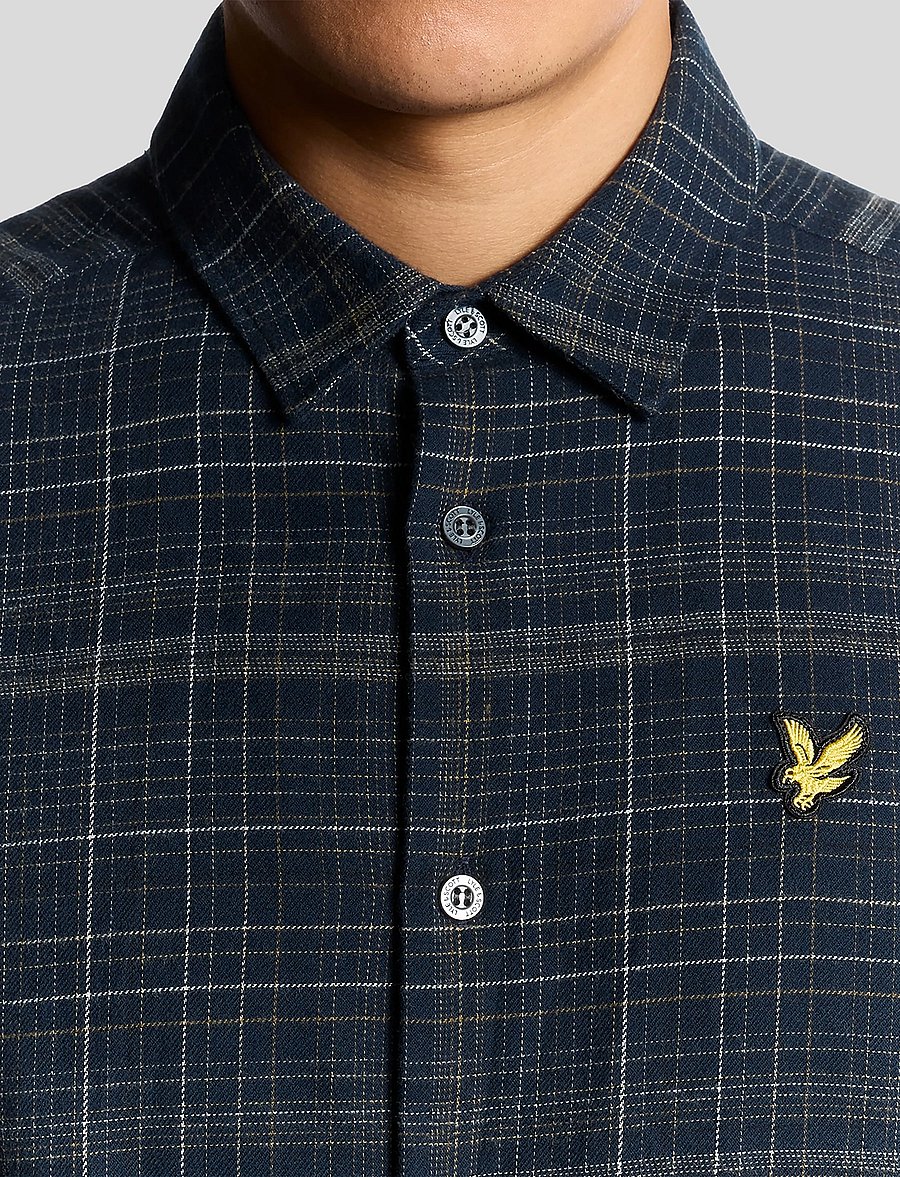 Lyle & Scott - Checked Flannel Shirt - flannel skyrtur - y060 dark navy/ tree green - 5