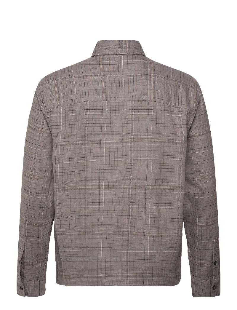 Lyle & Scott - Checked Flannel Shirt - flanellskjortor - y062 gull grey/ bottle brown - 2