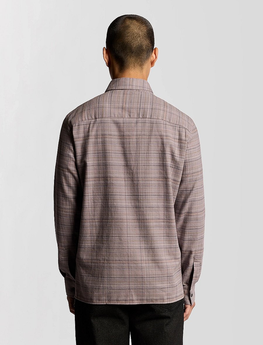 Lyle & Scott - Checked Flannel Shirt - flanellskjorter - y062 gull grey/ bottle brown - 3