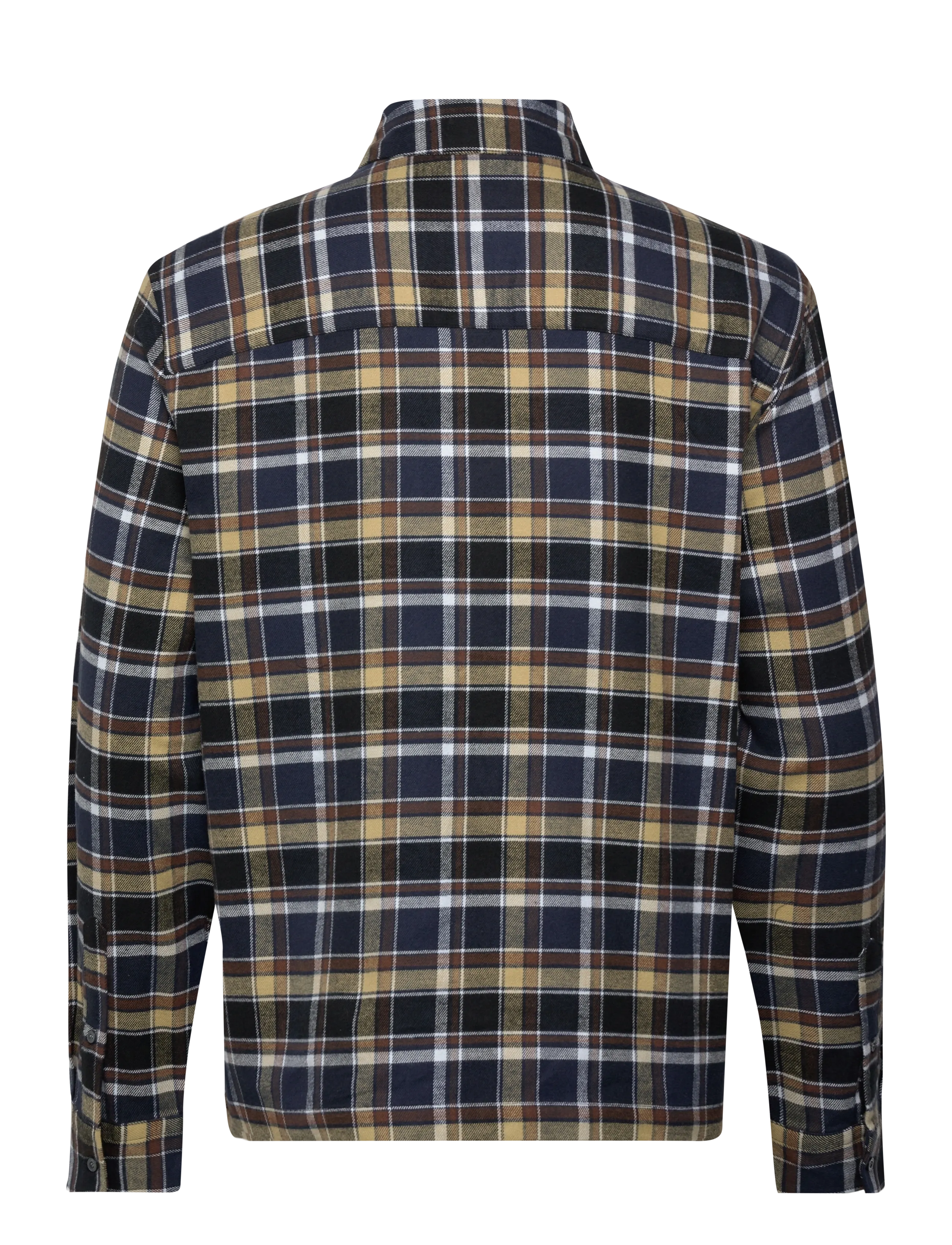 Lyle & Scott - Brushed Cotton Check Shirt - checkered shirts - y064 blue night/ green tan - 2