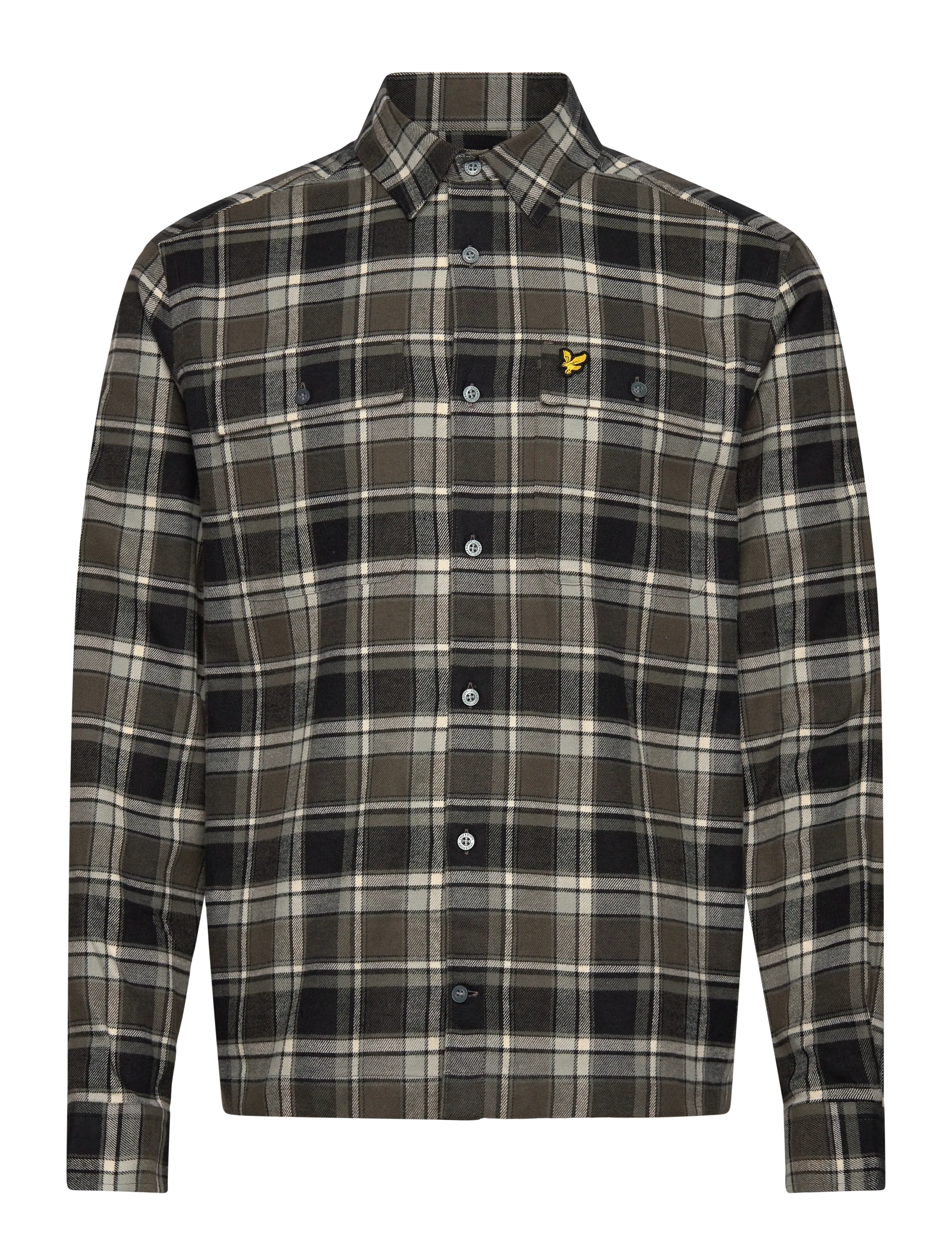 Lyle & Scott Brushed Cotton Check Shirt - Hemden - Y063 JET BLACK/ LIMESTONE / multi