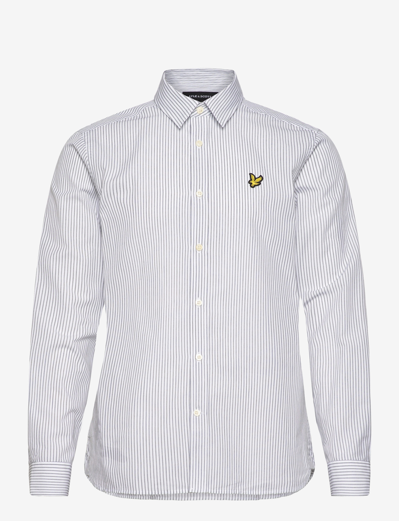 Lyle & Scott - Twin Stripe Shirt - stribede skjorter - x187 white/ dark navy - 1