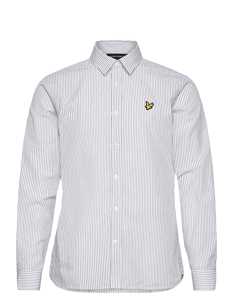 Lyle & Scott - Twin Stripe Shirt - stribede skjorter - x187 white/ dark navy - 1