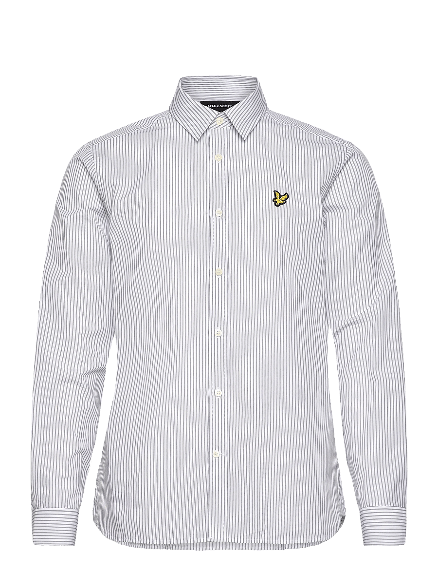 Lyle & Scott - Twin Stripe Shirt - stribede skjorter - x187 white/ dark navy - 1