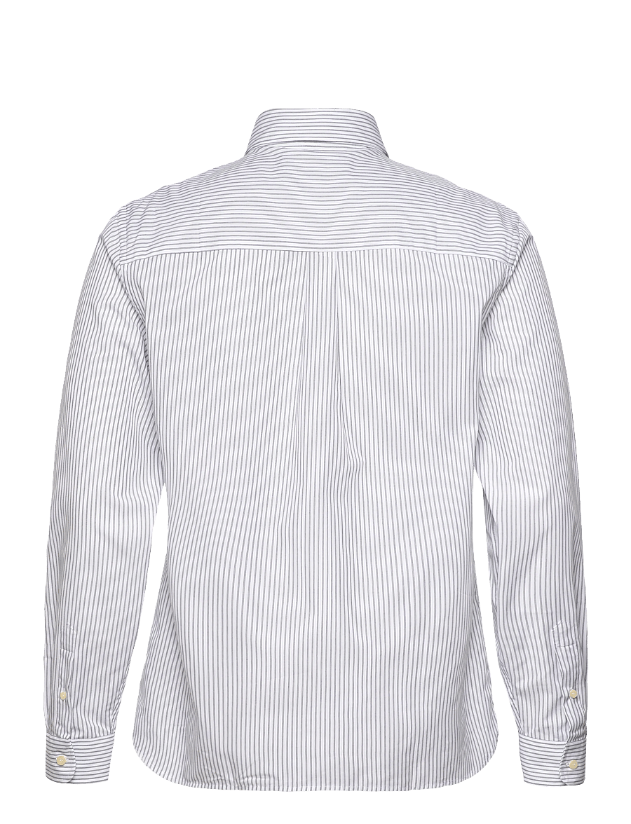 Lyle & Scott - Twin Stripe Shirt - stribede skjorter - x187 white/ dark navy - 2