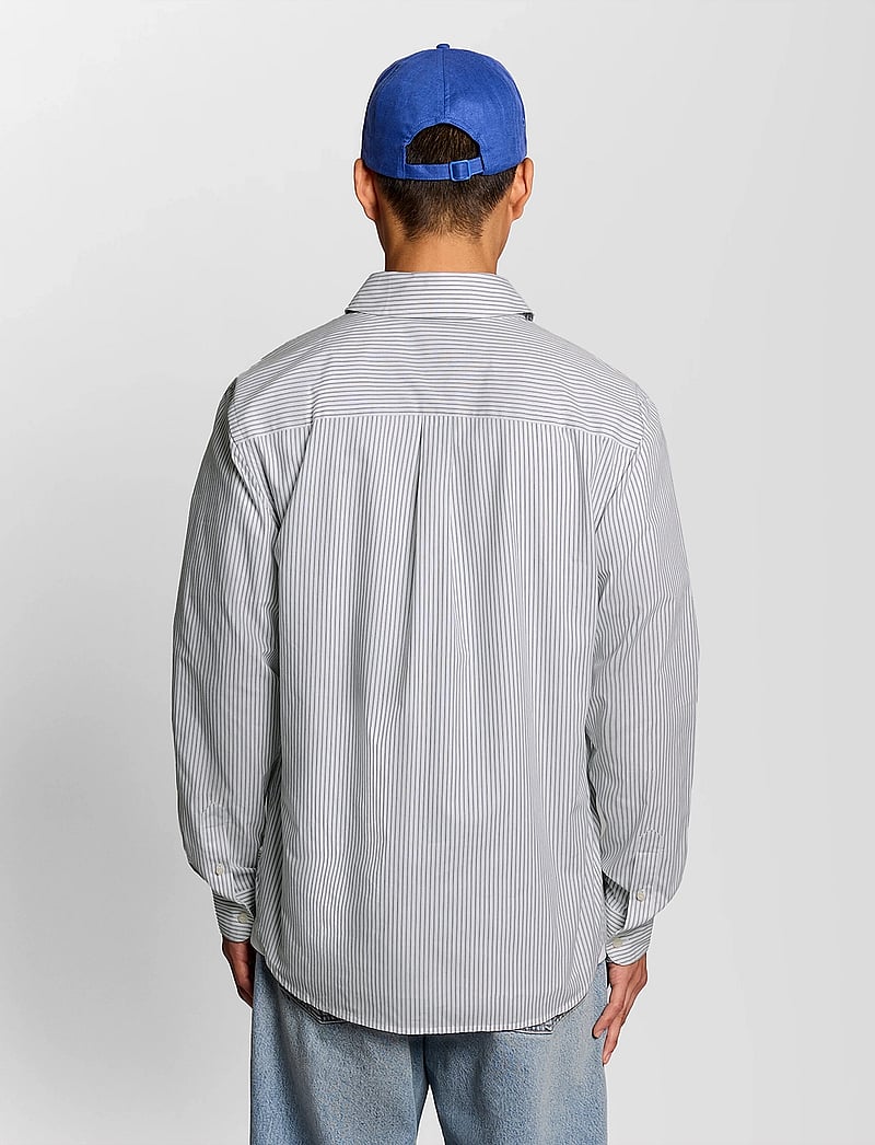 Lyle & Scott - Twin Stripe Shirt - stribede skjorter - x187 white/ dark navy - 3