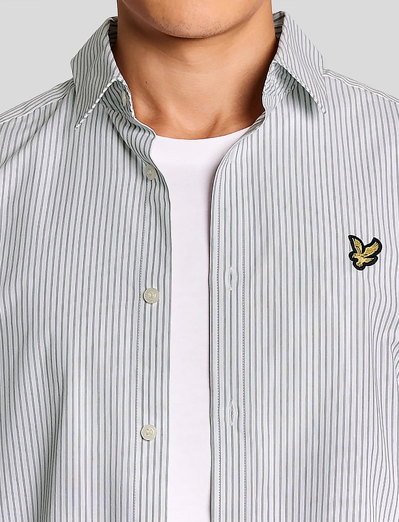 Lyle & Scott - Twin Stripe Shirt - stribede skjorter - x187 white/ dark navy - 5
