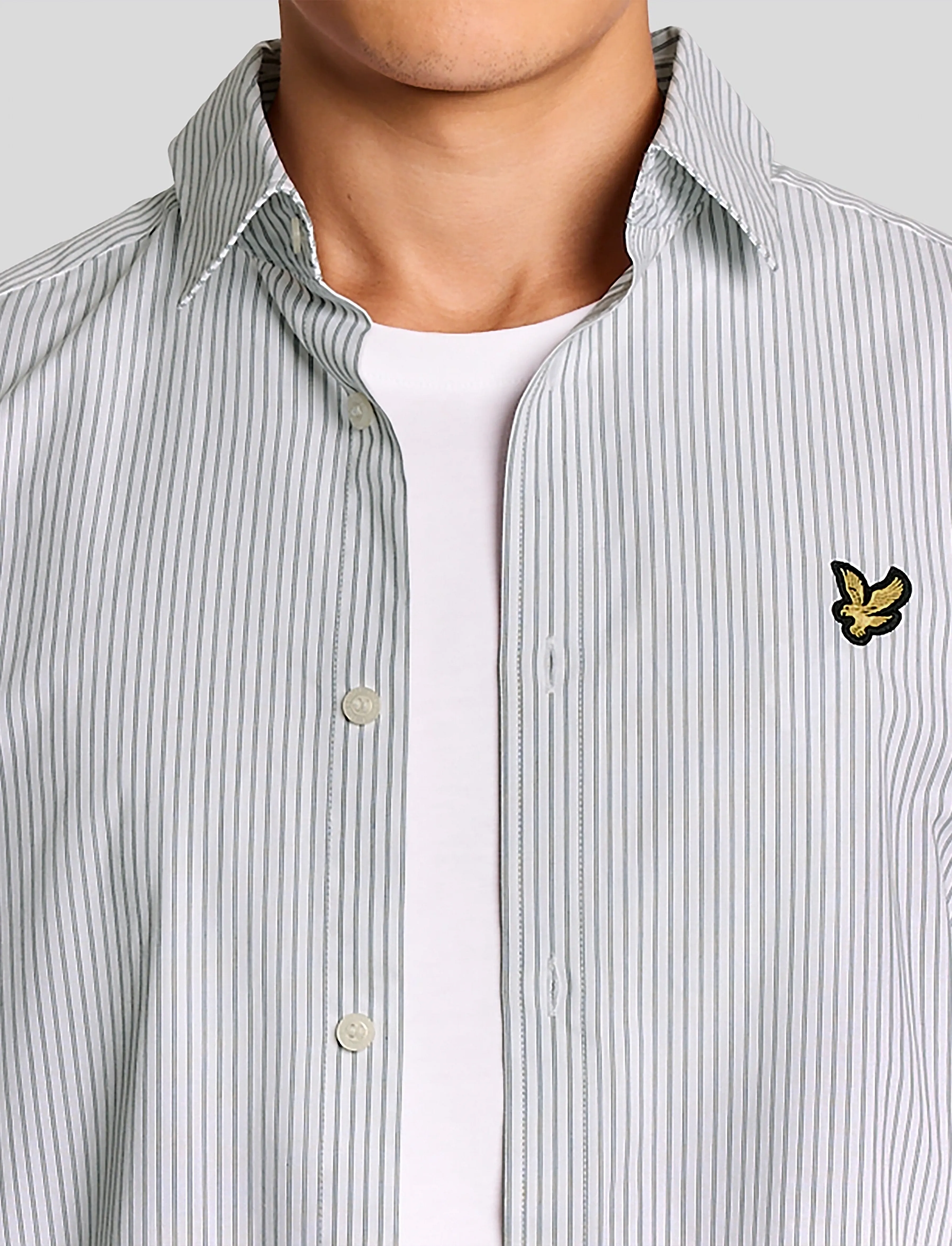 Lyle & Scott - Twin Stripe Shirt - casual skjorter - x187 white/ dark navy - 5