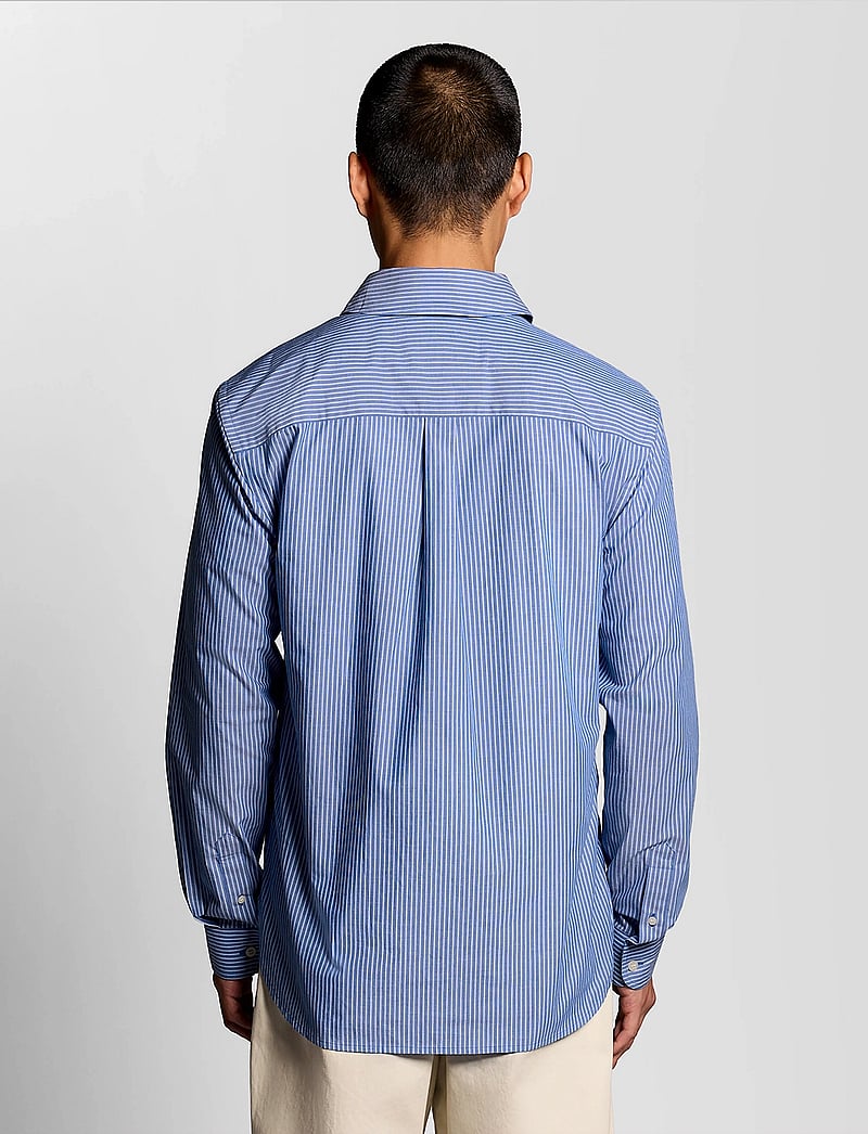 Lyle & Scott - Twin Stripe Shirt - stribede skjorter - y154 lucid blue/ white - 3