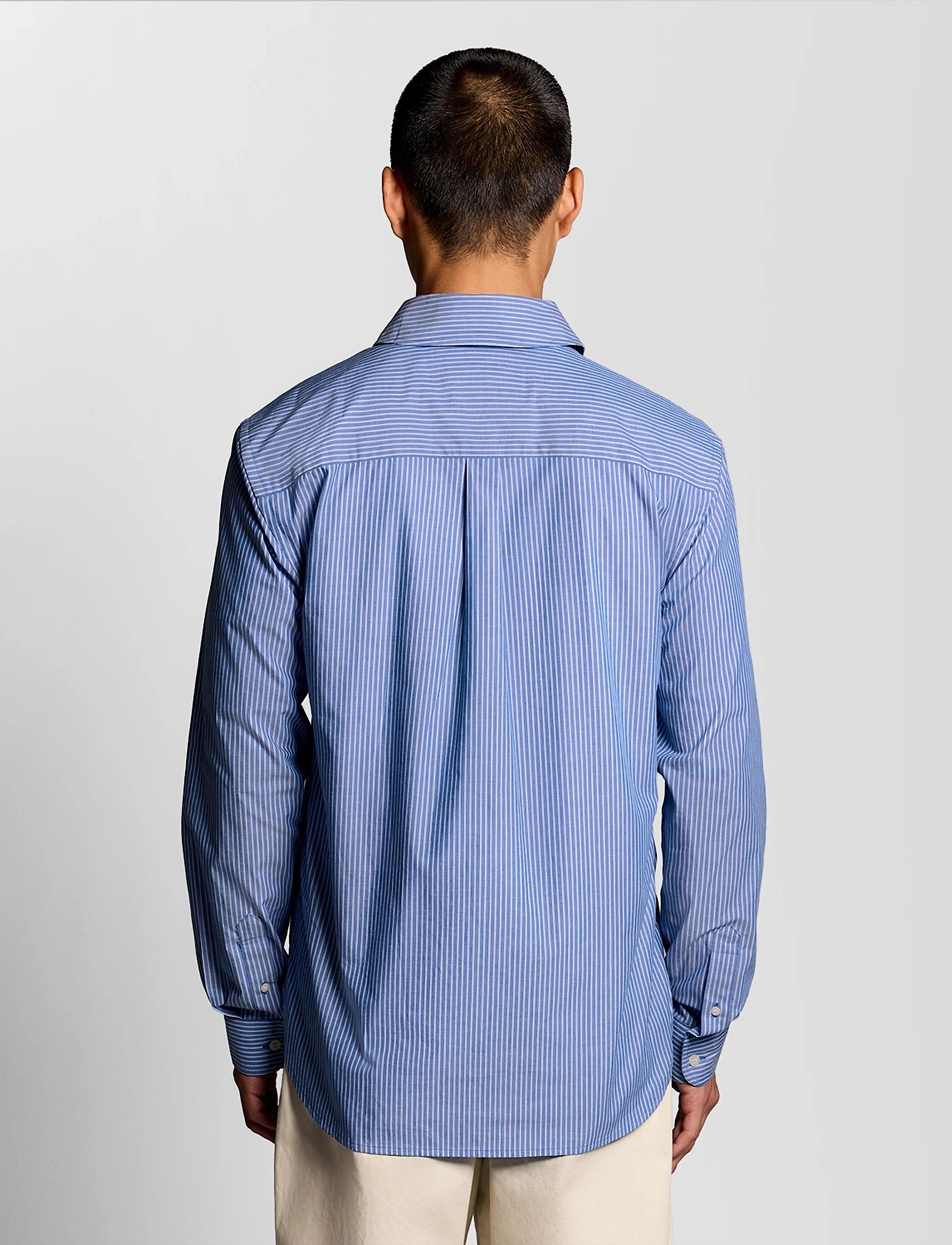 Lyle & Scott - Twin Stripe Shirt - striped shirts - y154 lucid blue/ white - 3