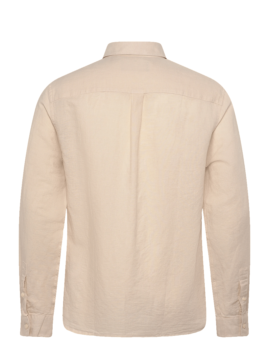 Lyle & Scott - Long Sleeve Linen Blend Shirt - linneskjortor - cove - 2