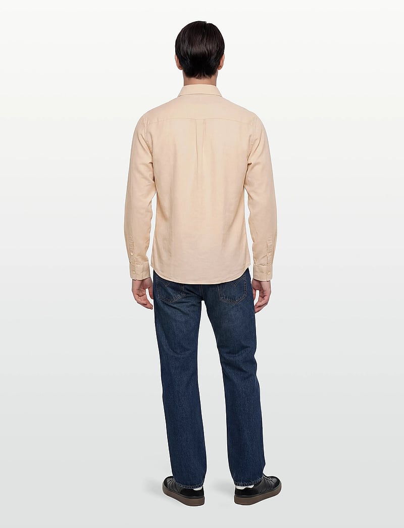 Lyle & Scott - Long Sleeve Linen Blend Shirt - lina krekli - cove - 4