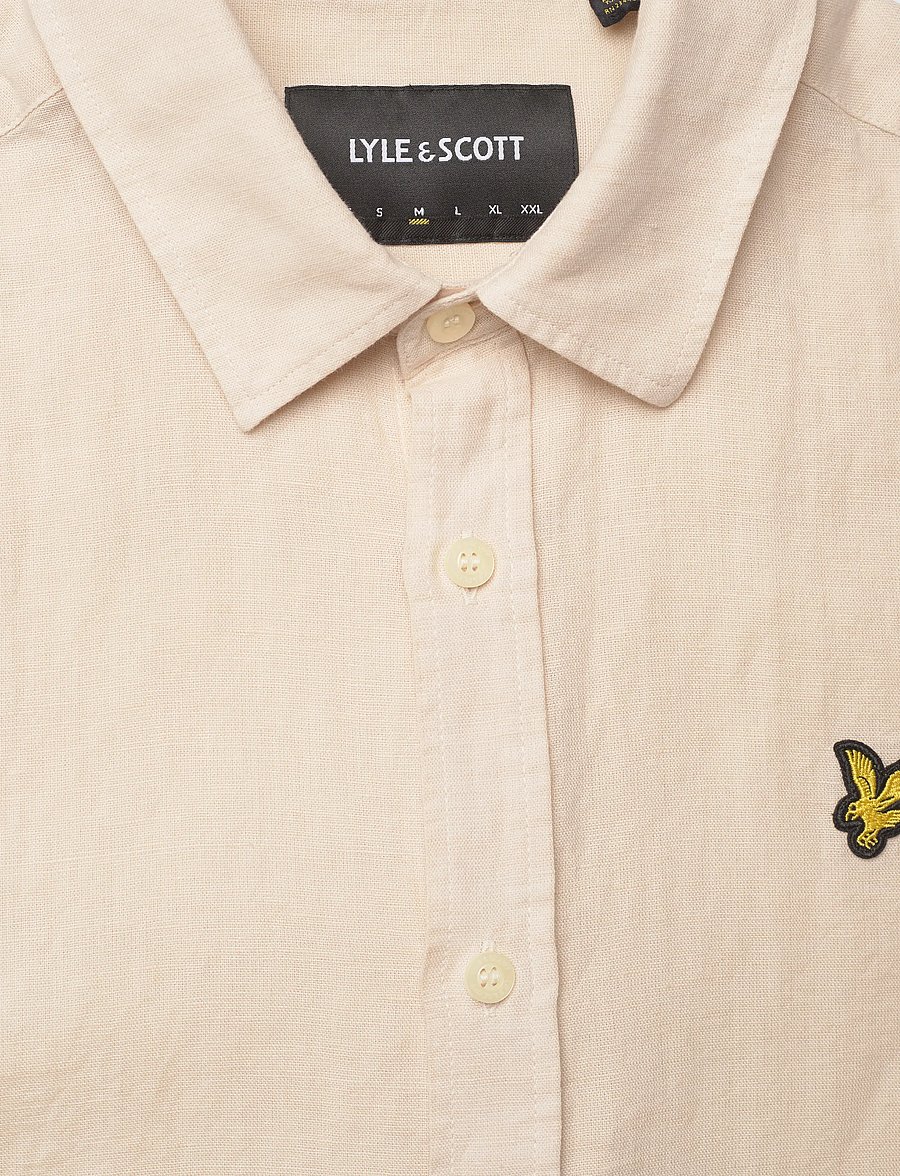 Lyle & Scott - Long Sleeve Linen Blend Shirt - linneskjortor - cove - 5