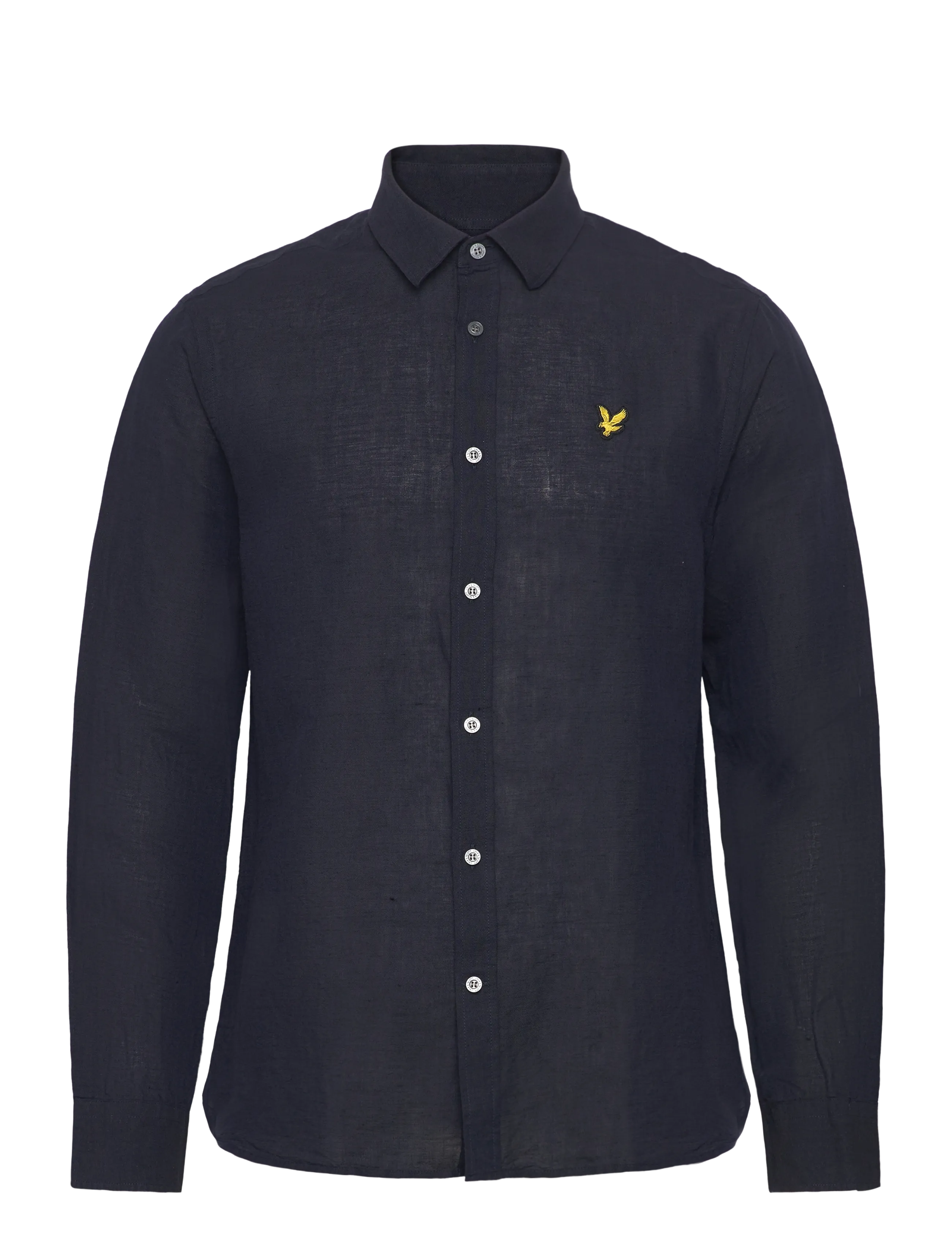 Lyle & Scott Long Sleeve Linen Blend Shirt - Tänavastiil - DARK NAVY / navy
